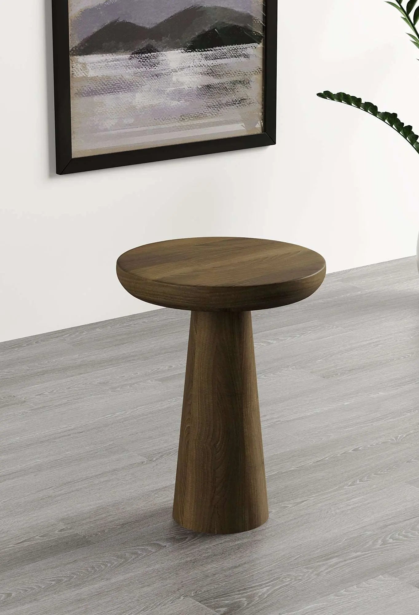 Vera Dark Walnut Mushroom Round Nested & Side Table Medium