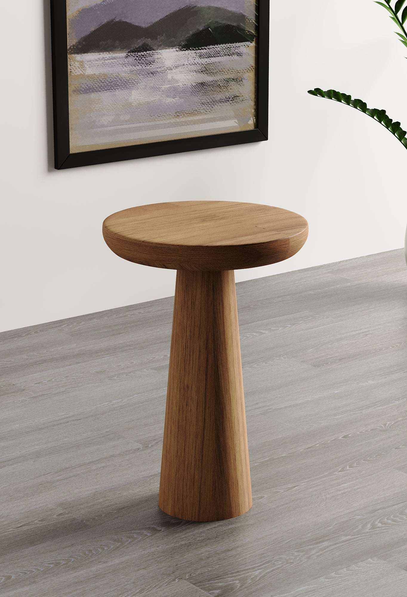 Vera Medium Walnut Mushroom Round Nested & Side Table Large