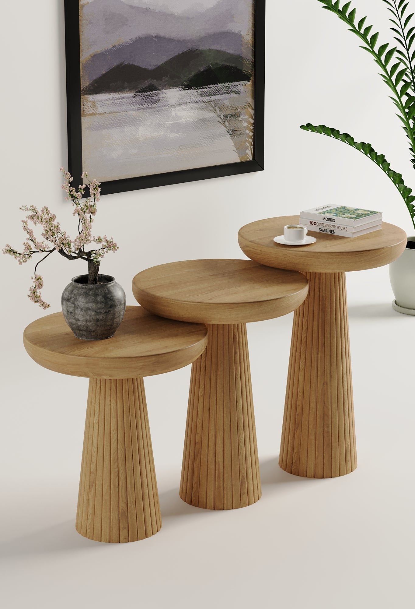 Ottawa Natural Mushroom Round Nested & Side Table Side Table
