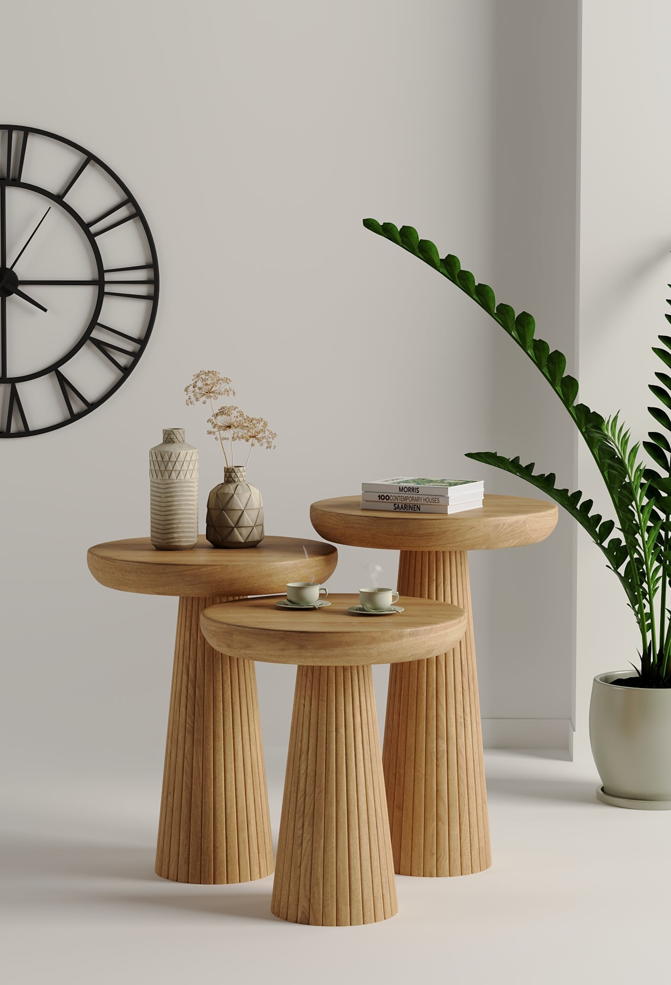 Ottawa Natural Mushroom Round Nested & Side Table Side Table