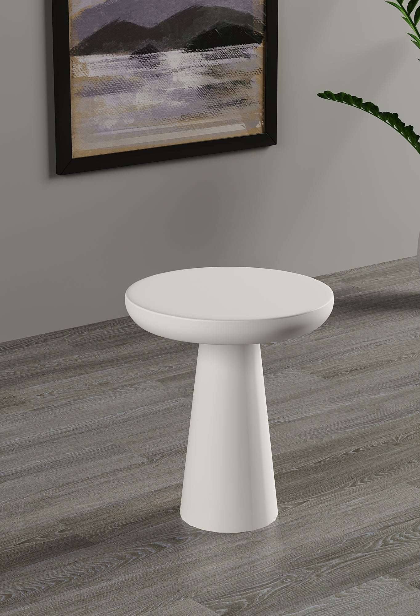 Vera White Mushroom Round Nested & Side Table
