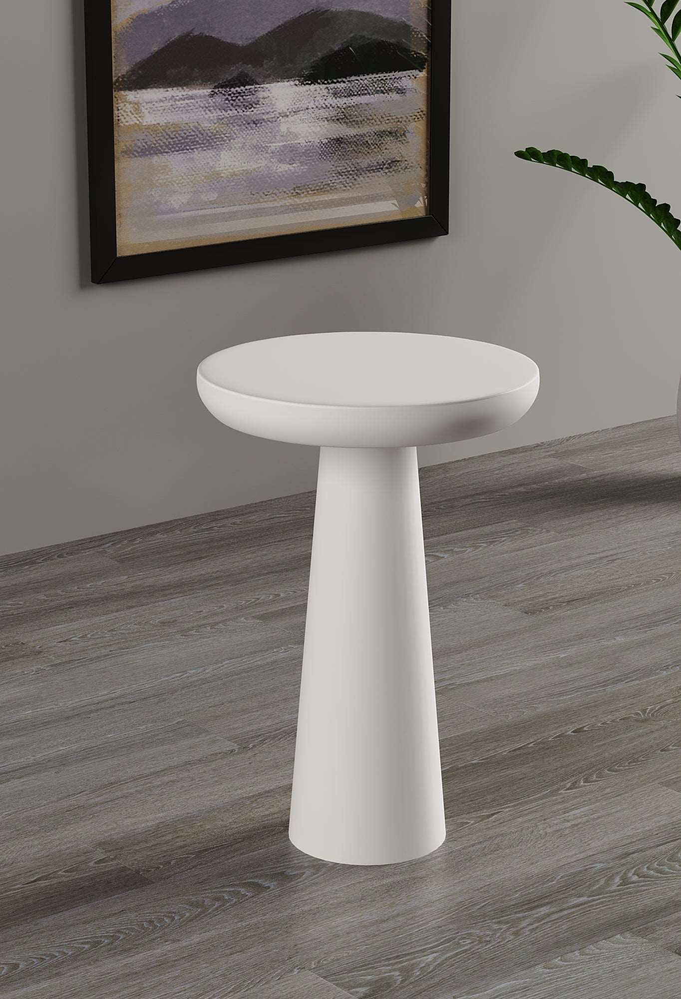 Vera White Mushroom Round Nested & Side Table Large