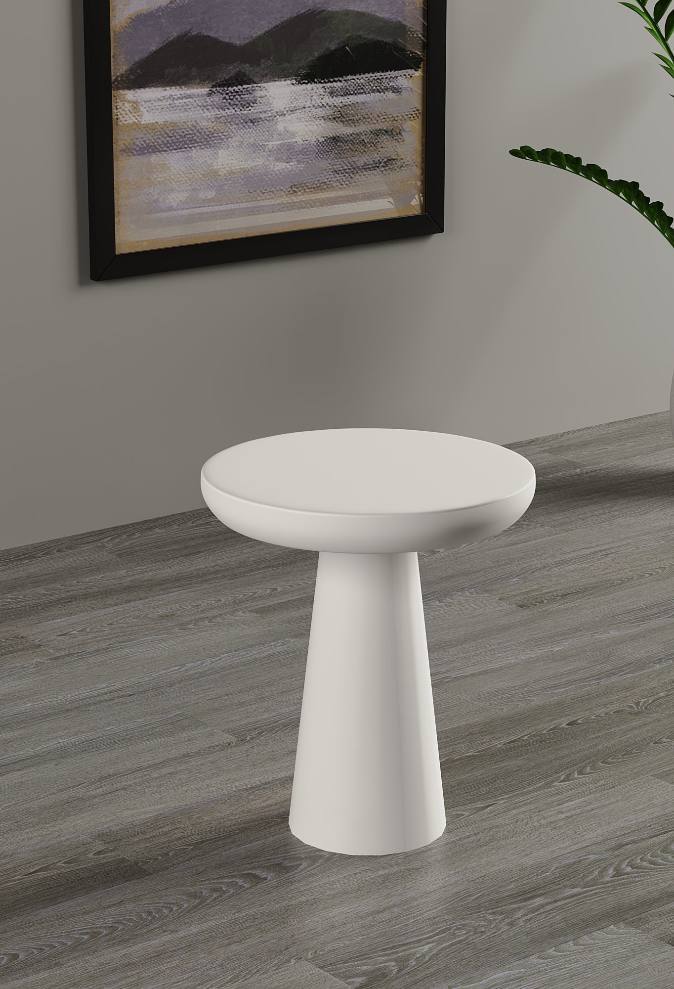 Vera White Mushroom Round Nested & Side Table Small