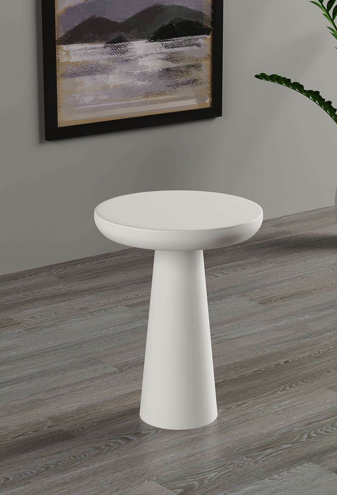 Vera White Mushroom Round Nested & Side Table Medium