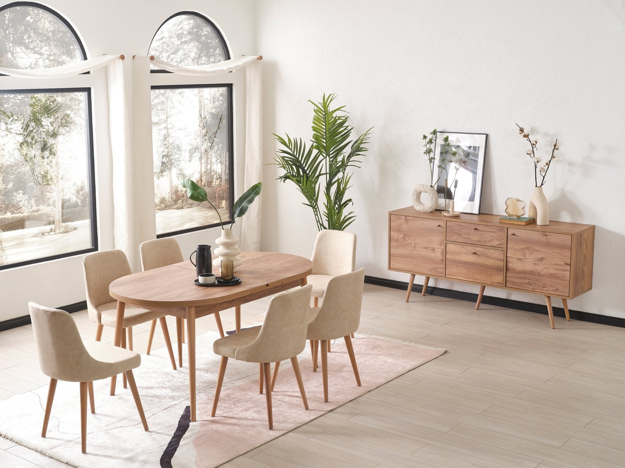 Wood Butterfly Extendable Dining Table