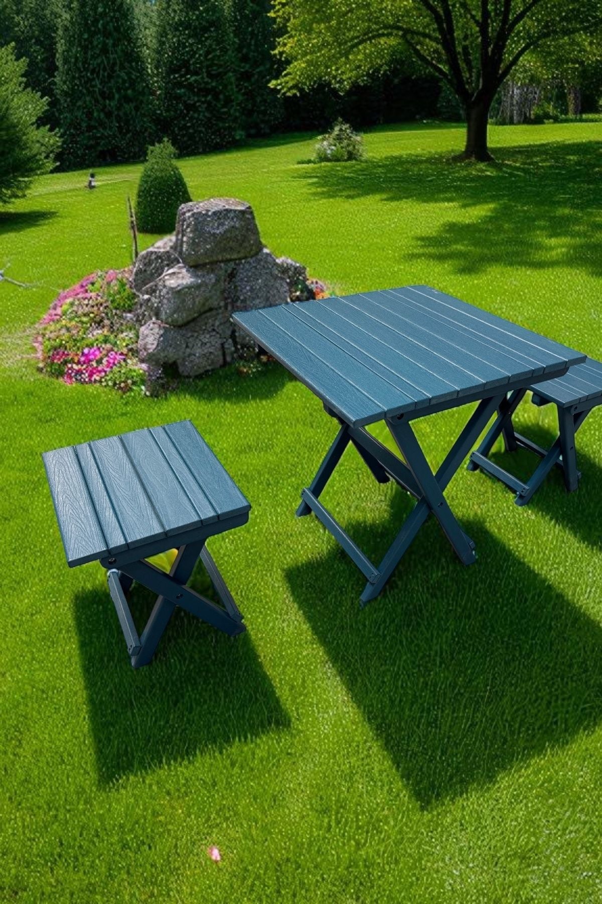 2+1 Folding Garden Set Blue