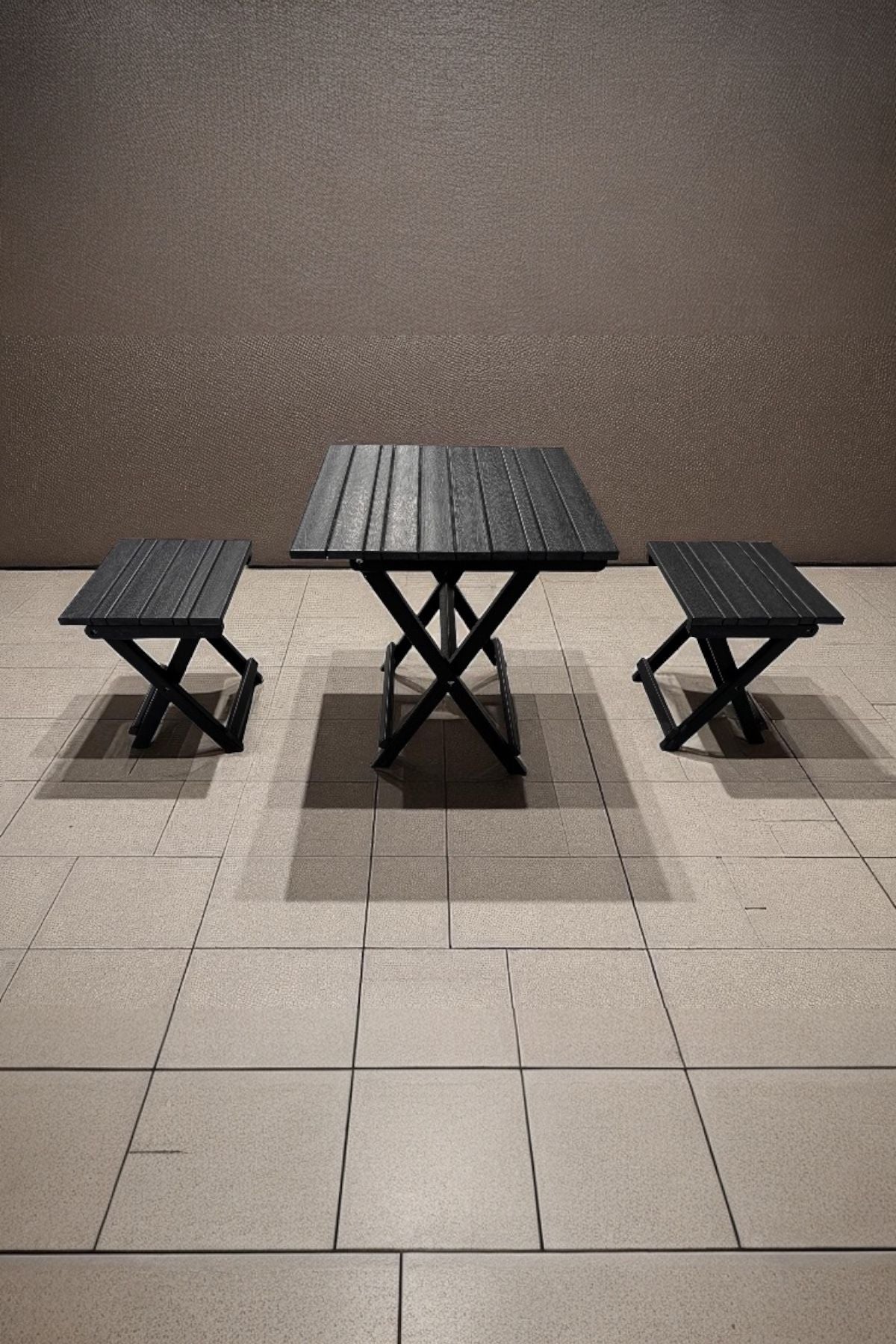 2+1 Folding Garden Set Black