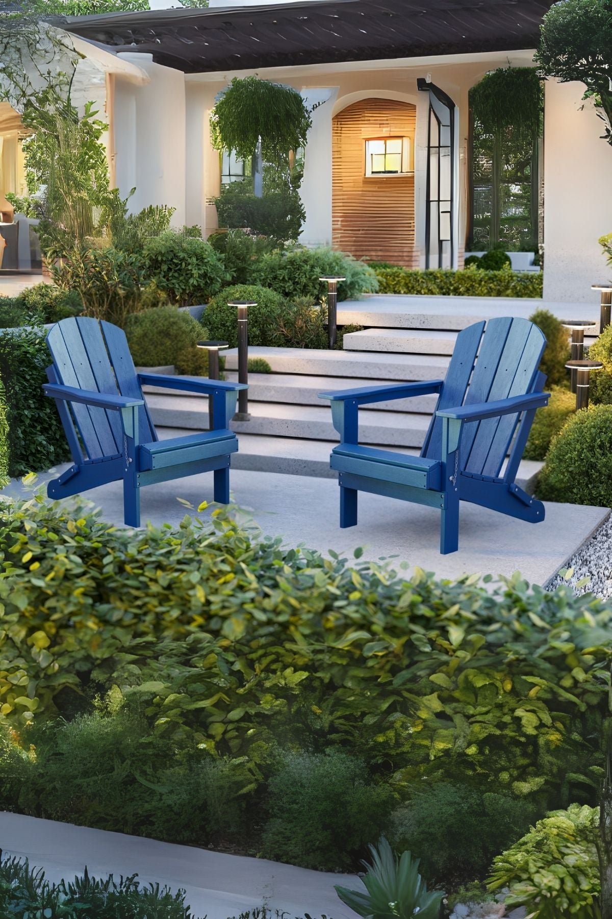 Classic Folding Adirondack Chair Blue