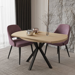 Pegasus Oak Round to Rectangular Extendable Dining Table Up to 6 Seater Dining Table