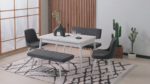 Ensemble de table à manger extensible White Pearl Butterfly