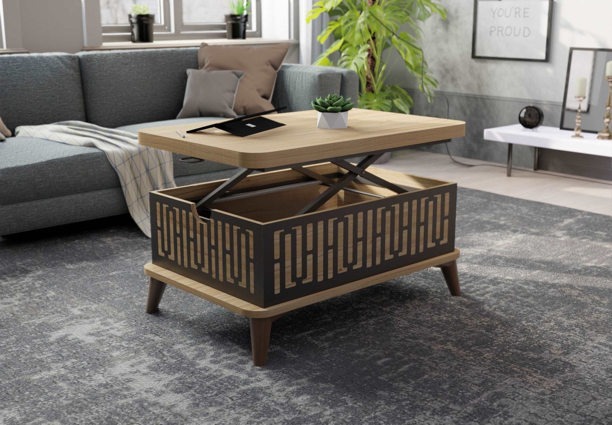 Magic Oak City Extendable Coffee & Dining Table 6 in 1    