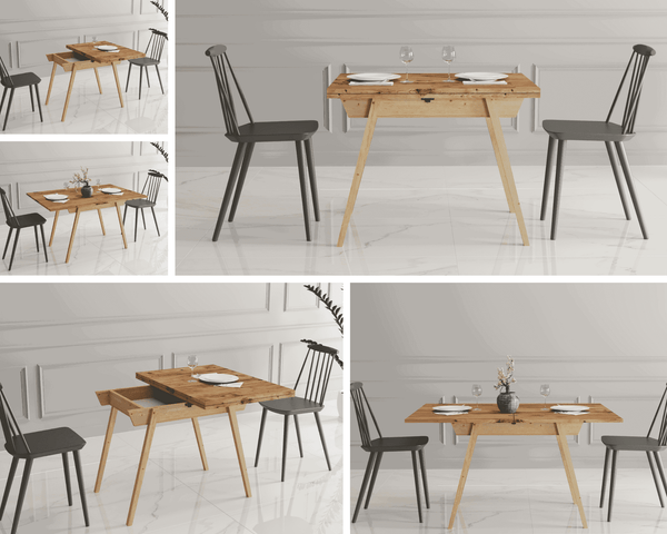Ottara Rustic Extendable Dining Table with Storage