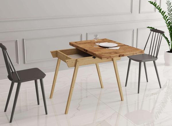 Ottara Rustic Extendable Dining Table with Storage