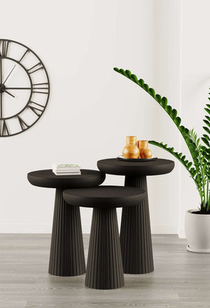 Ottawa Black Mushroom Round Nested & Side Table    