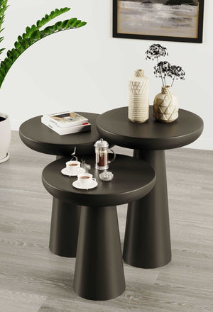 Vera Black Mushroom Round Nested & Side Table    