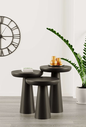 Vera Black Mushroom Round Nested & Side Table    