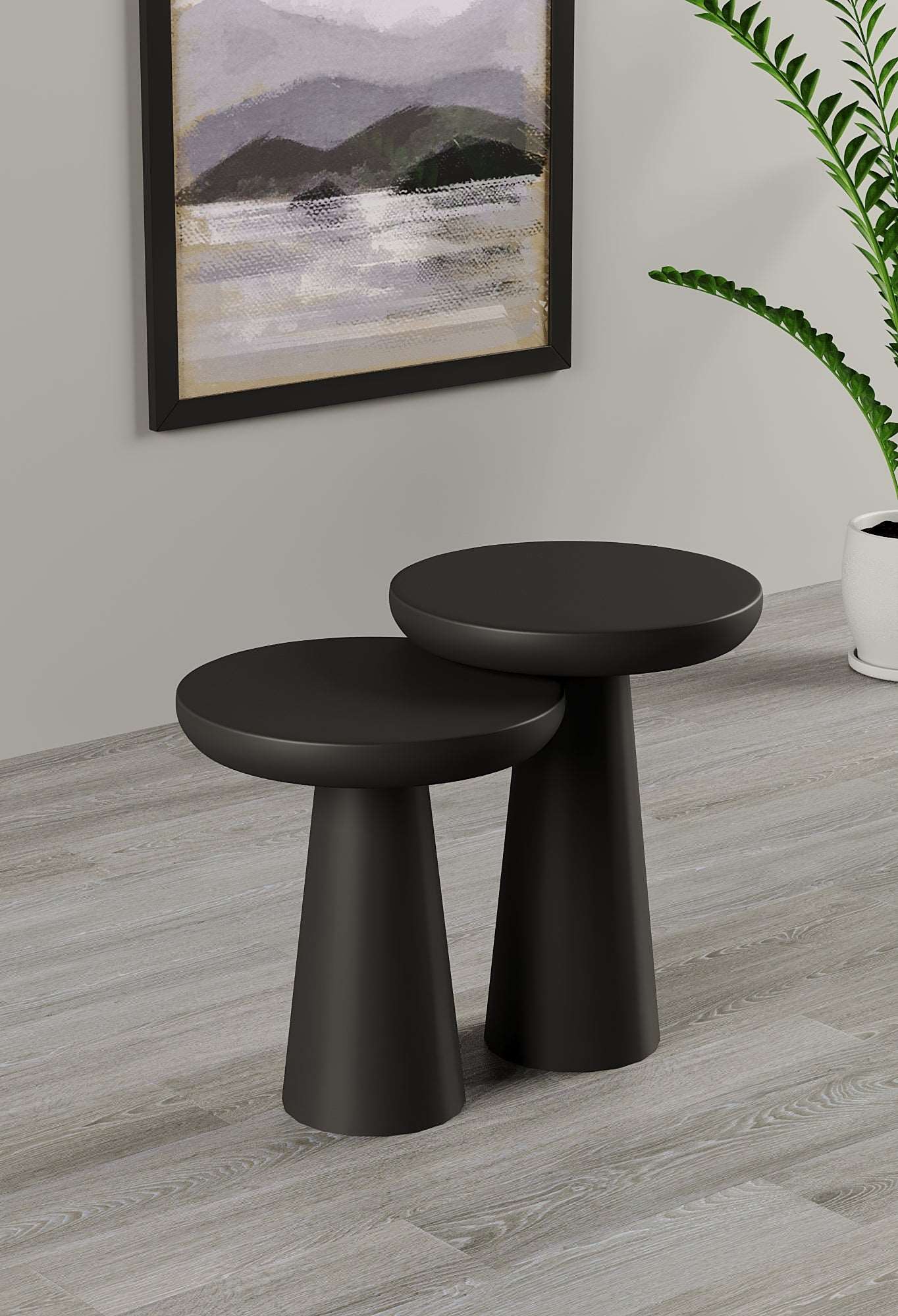 Pedestal side store table black