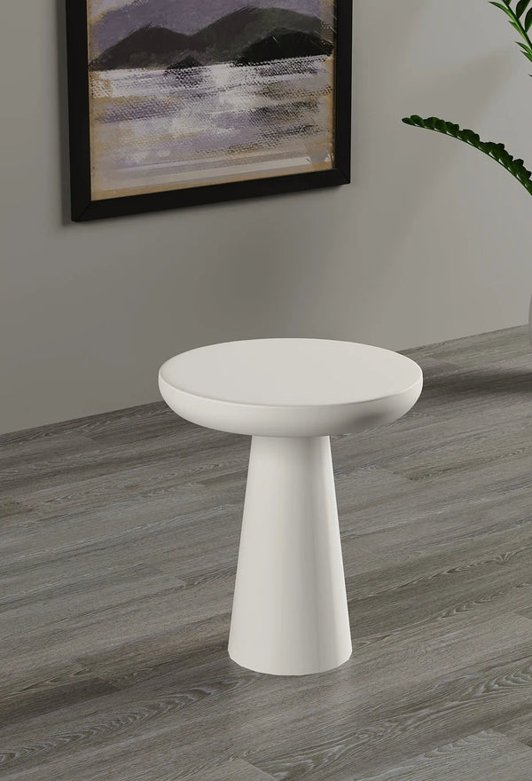 Vera White Mushroom Round Nested & Side Table  Small  