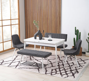 White Pearl  Butterfly Extendable Dining Table Set